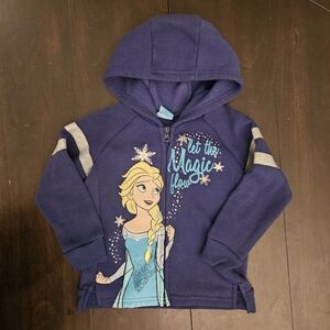 Disney Frozen Elsa Navy Blue Zip Up Hoodie 3T